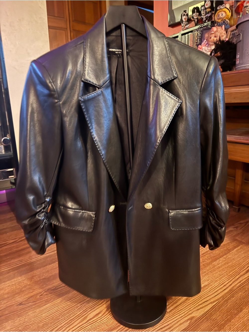 Generation Love faux leather blazer Jacket - Black